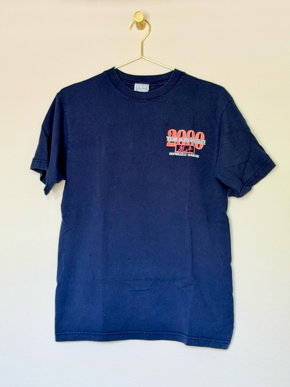 PRO Club Navy Short Sleeve Graphic Tee - 2000 Honolulu